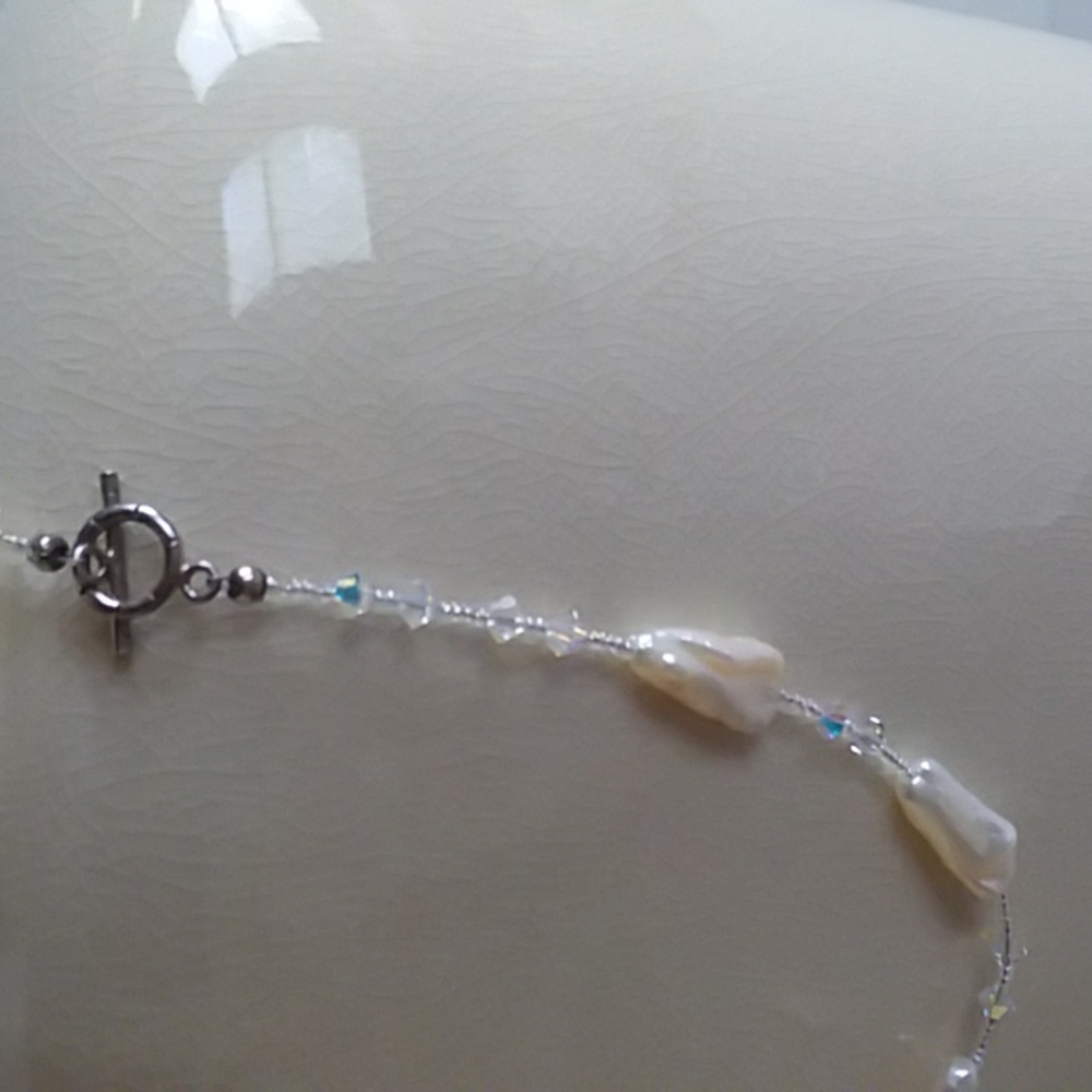 Ann Taylor Ivory and Crystal Beaded Necklace - Picture 6 of 6